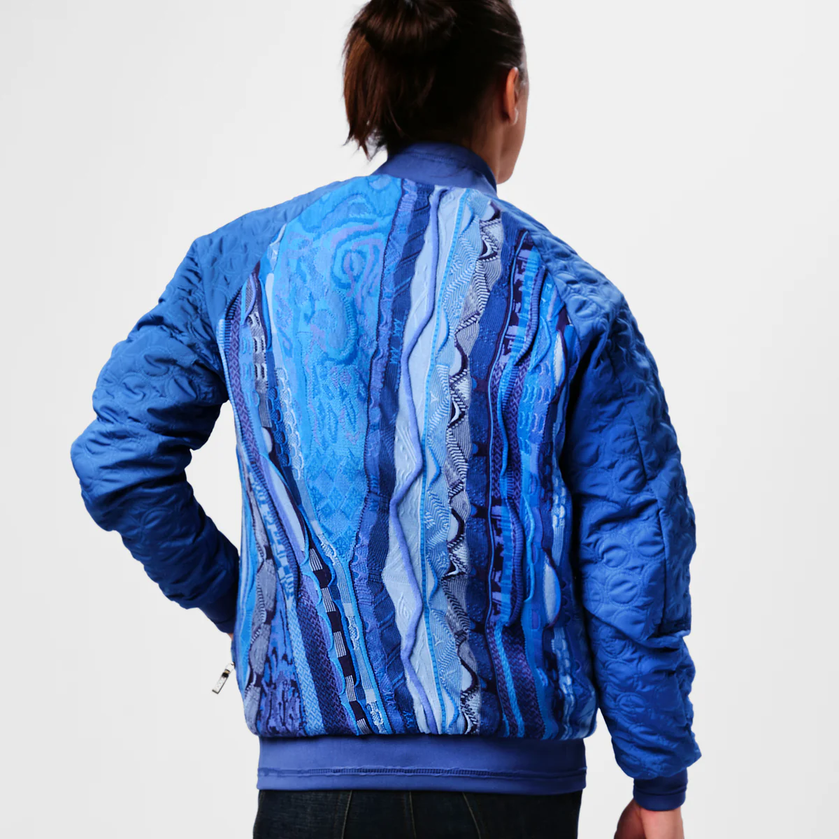 COOGI Sweater Patched Jacket - Blue - Image 4