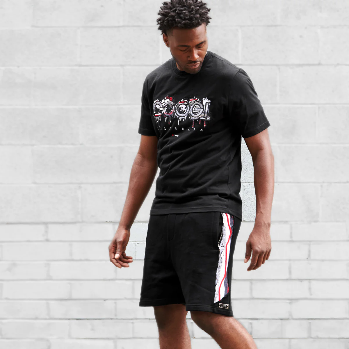 COOGI Sweater-Striped Shorts - Black - Image 8