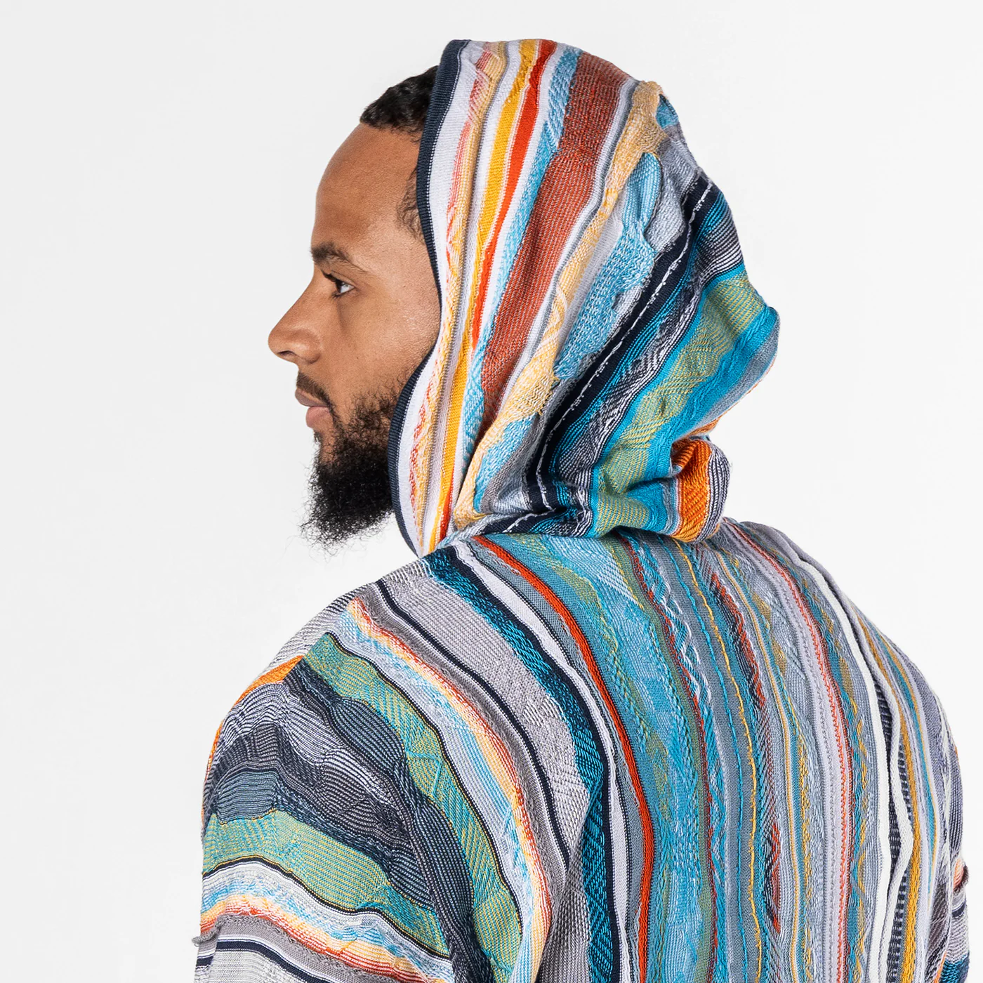 New - COOGI Light Weight Sweater Knit Hoody in Blue and Gray - Image 10