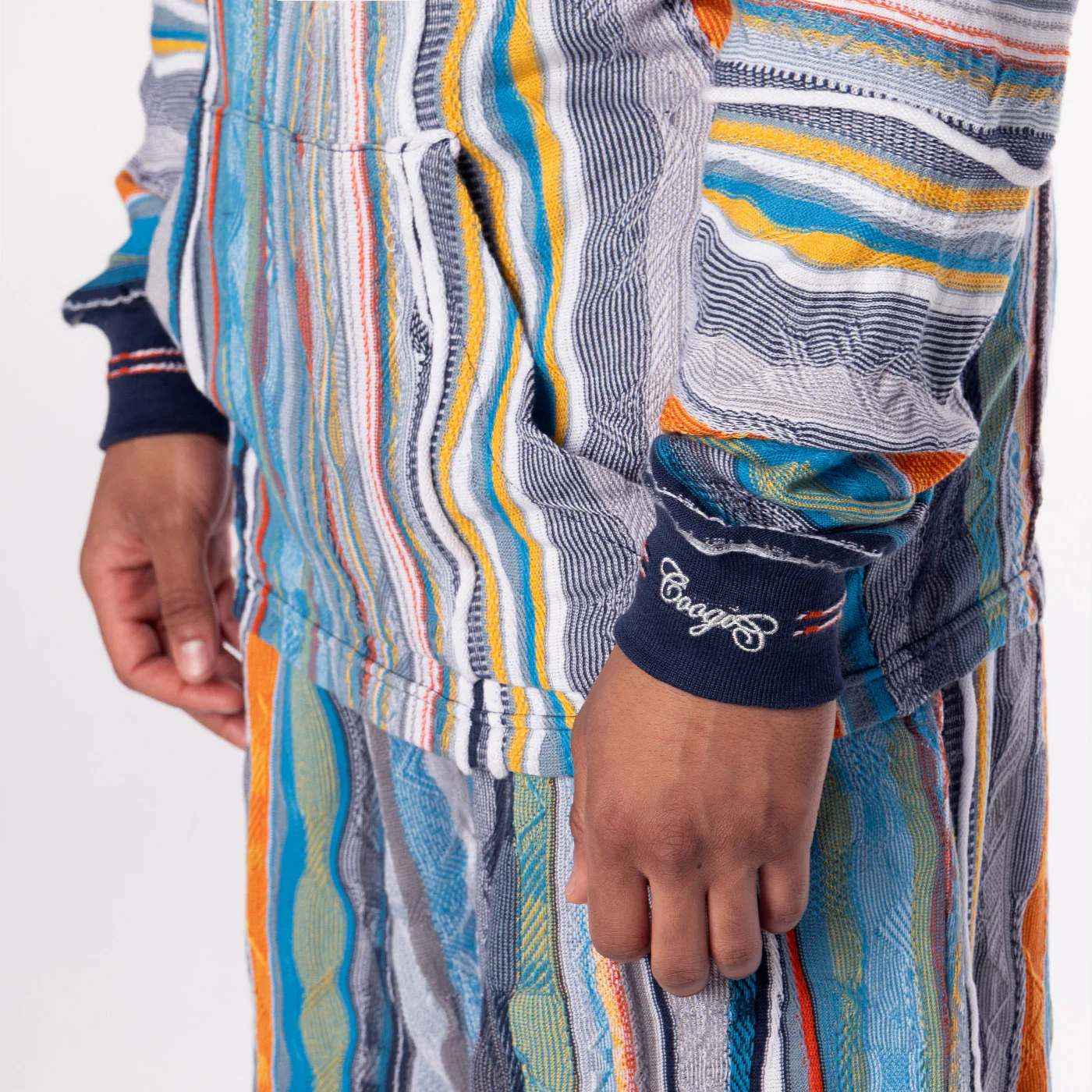New - COOGI Light Weight Sweater Knit Hoody in Blue and Gray - Image 11