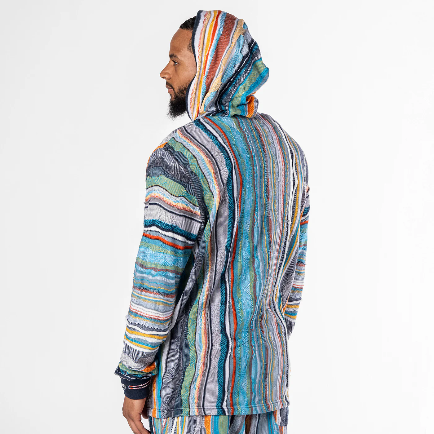 New - COOGI Light Weight Sweater Knit Hoody in Blue and Gray - Image 4