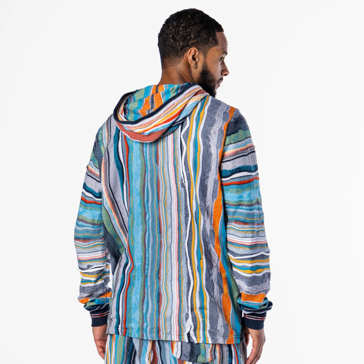 New - COOGI Light Weight Sweater Knit Hoody in Blue and Gray - Image 5