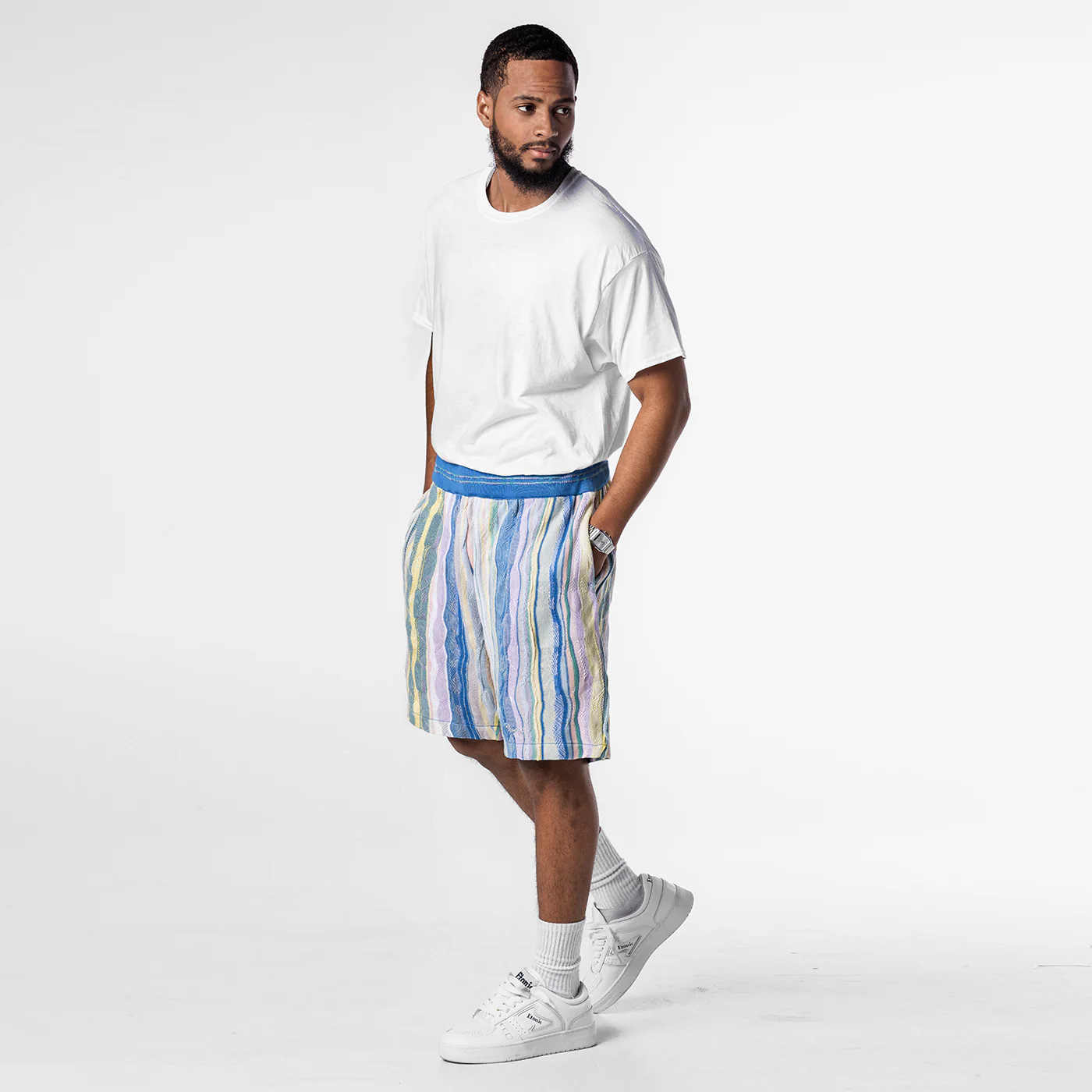 New - COOGI Light Weight Sweater Knit Shorts in Pink and Blue - Image 5