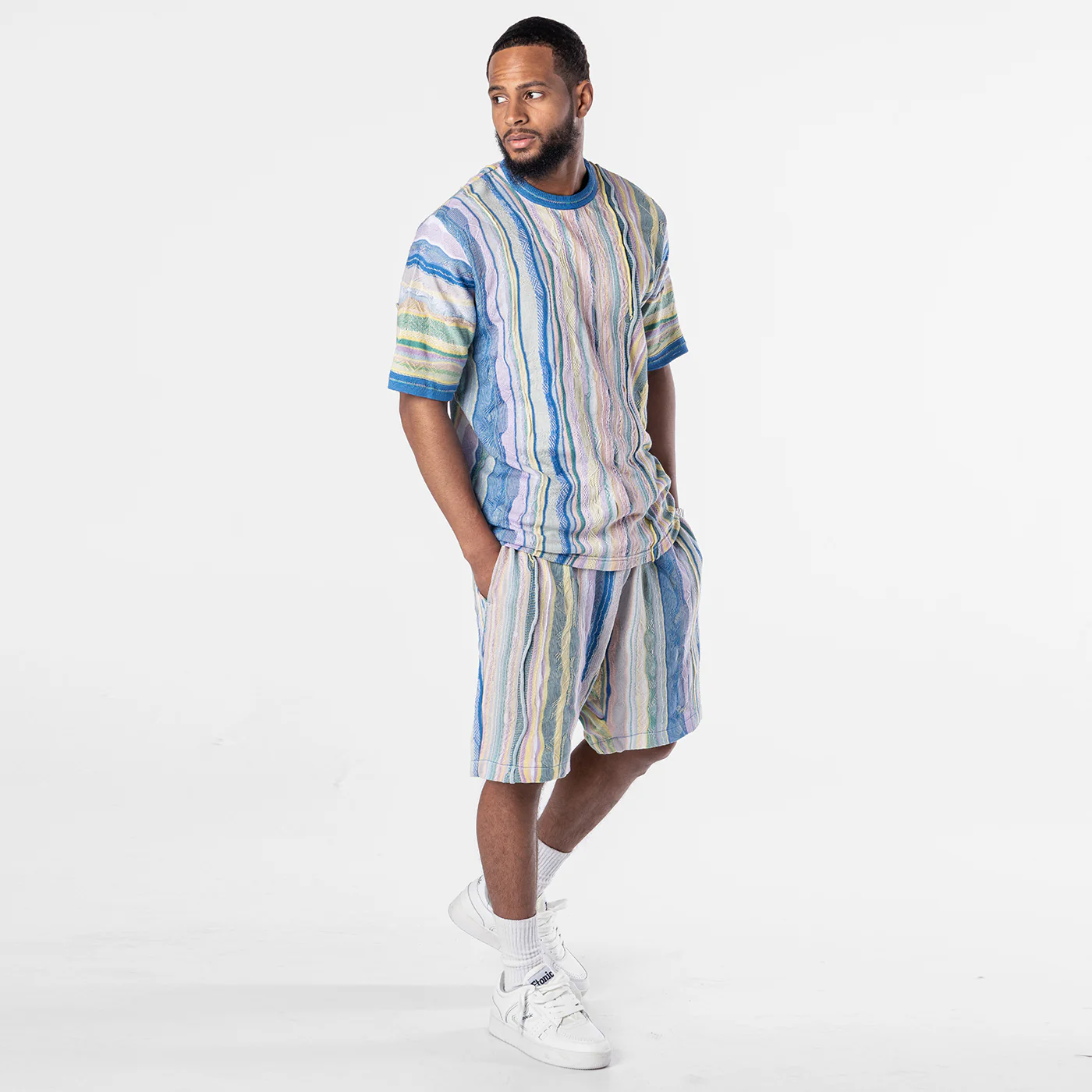 New - COOGI Light Weight Sweater Knit Shorts in Pink and Blue - Image 7